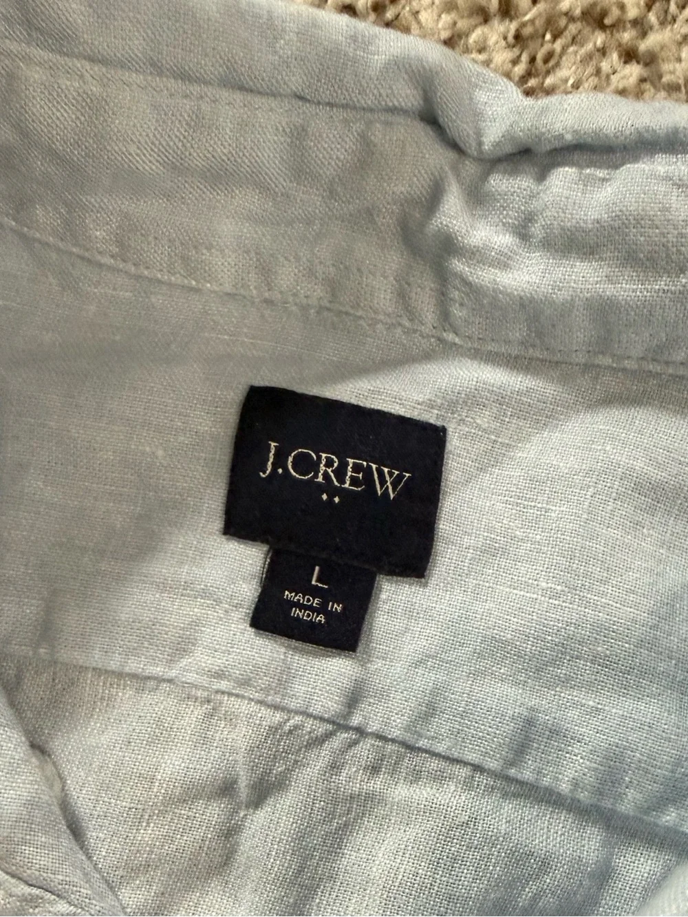 J. Crew Pale Blue Button-Down Linen Shirt